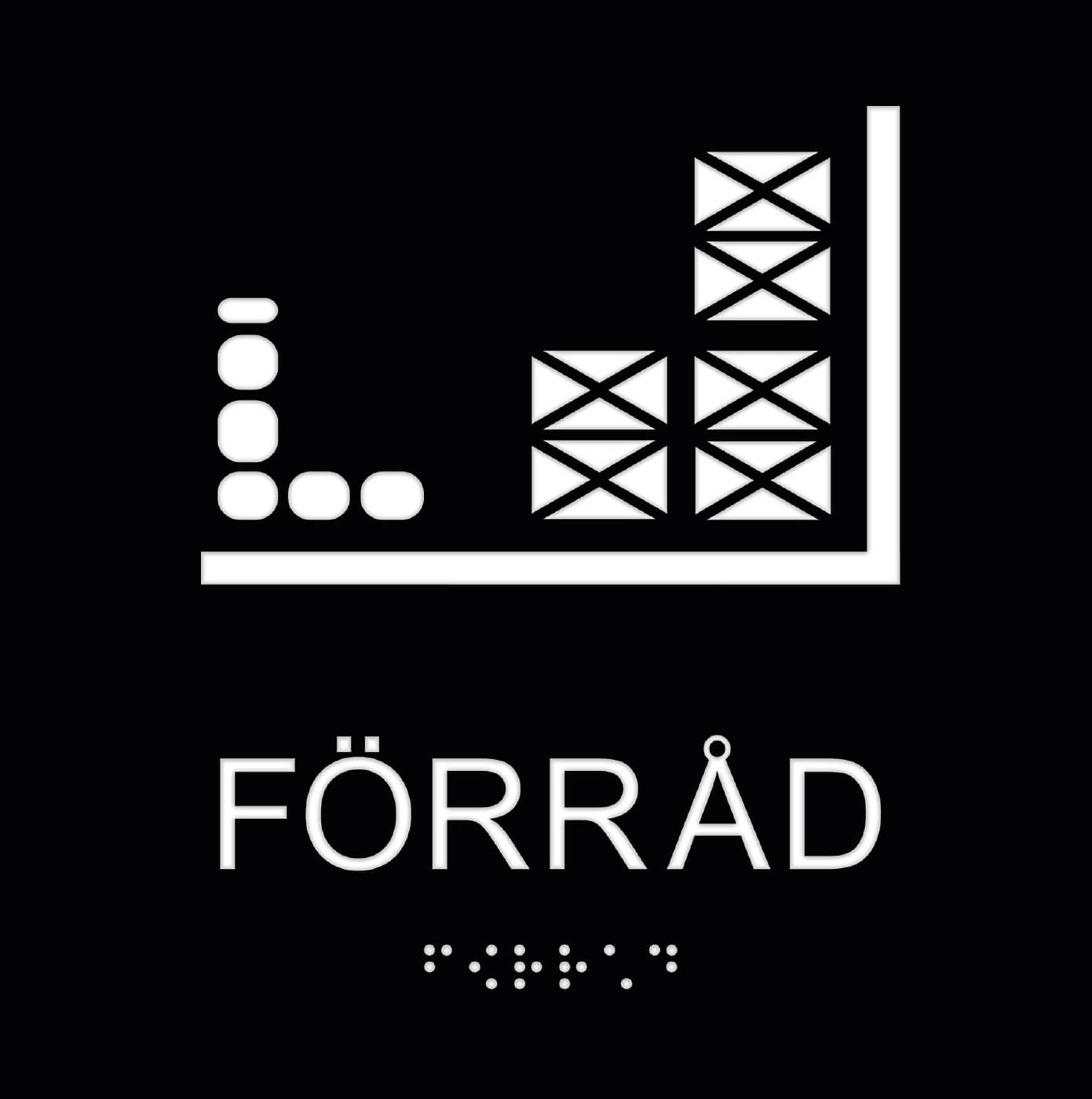 Taktil Skylt Förråd Unigraphics