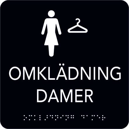 Taktil Skylt Omklädning Damer Unigraphics