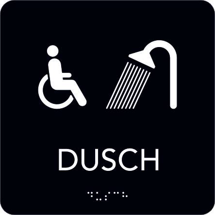 Taktil Skylt Dusch RWC Unigraphics