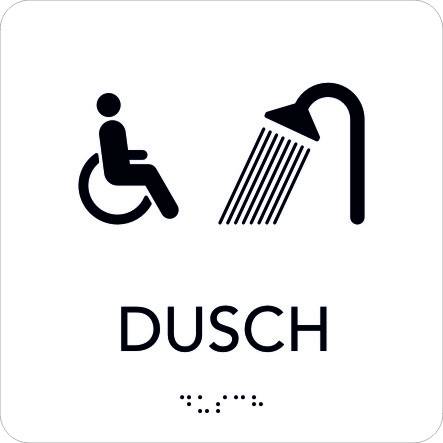Taktil Skylt Dusch RWC Unigraphics