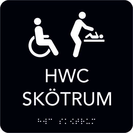 Taktil Skylt HWC Skötrum Unigraphics