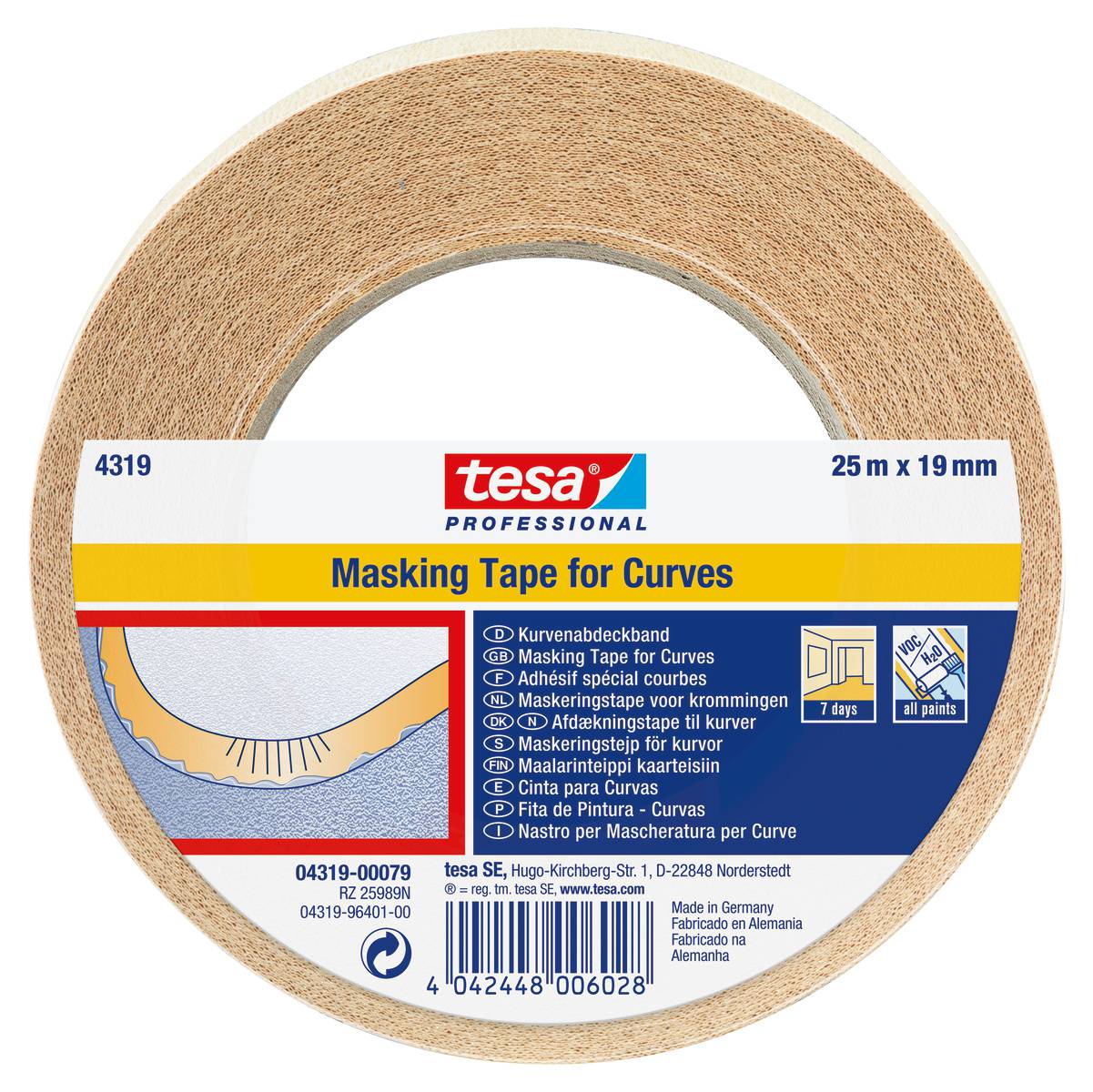 Maskeringstejp för kurvor 4319 Tesa