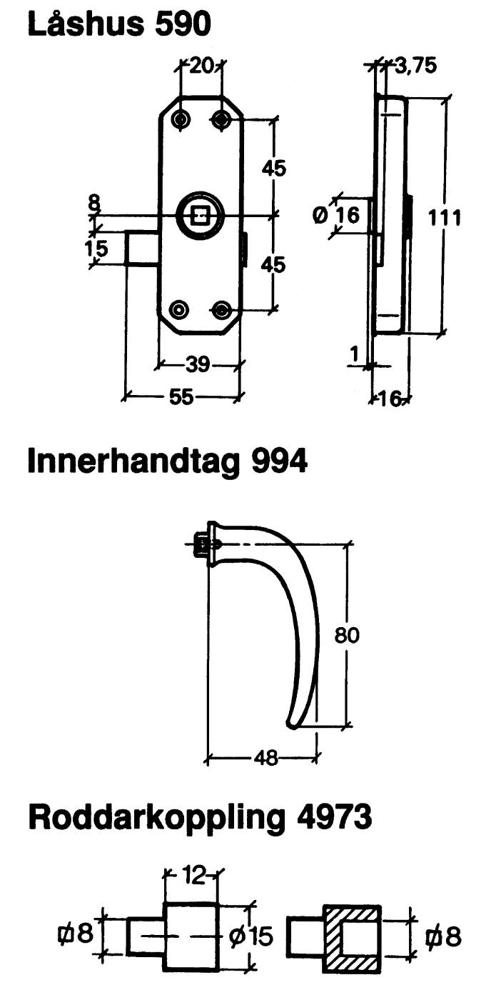 Skåpsspanjolett Fix 590 – bild 2