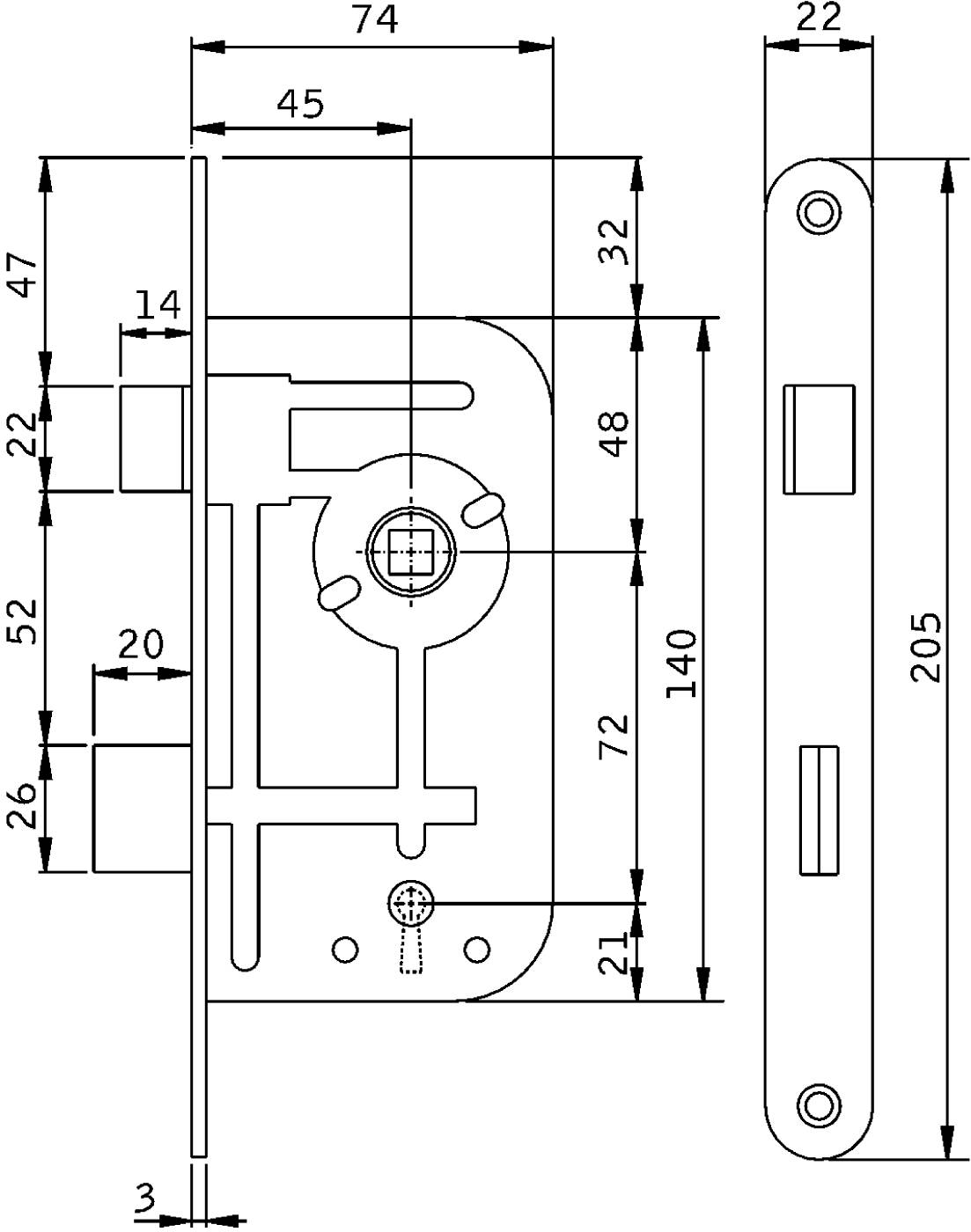 Innerdörrlås FAS 40C – bild 2