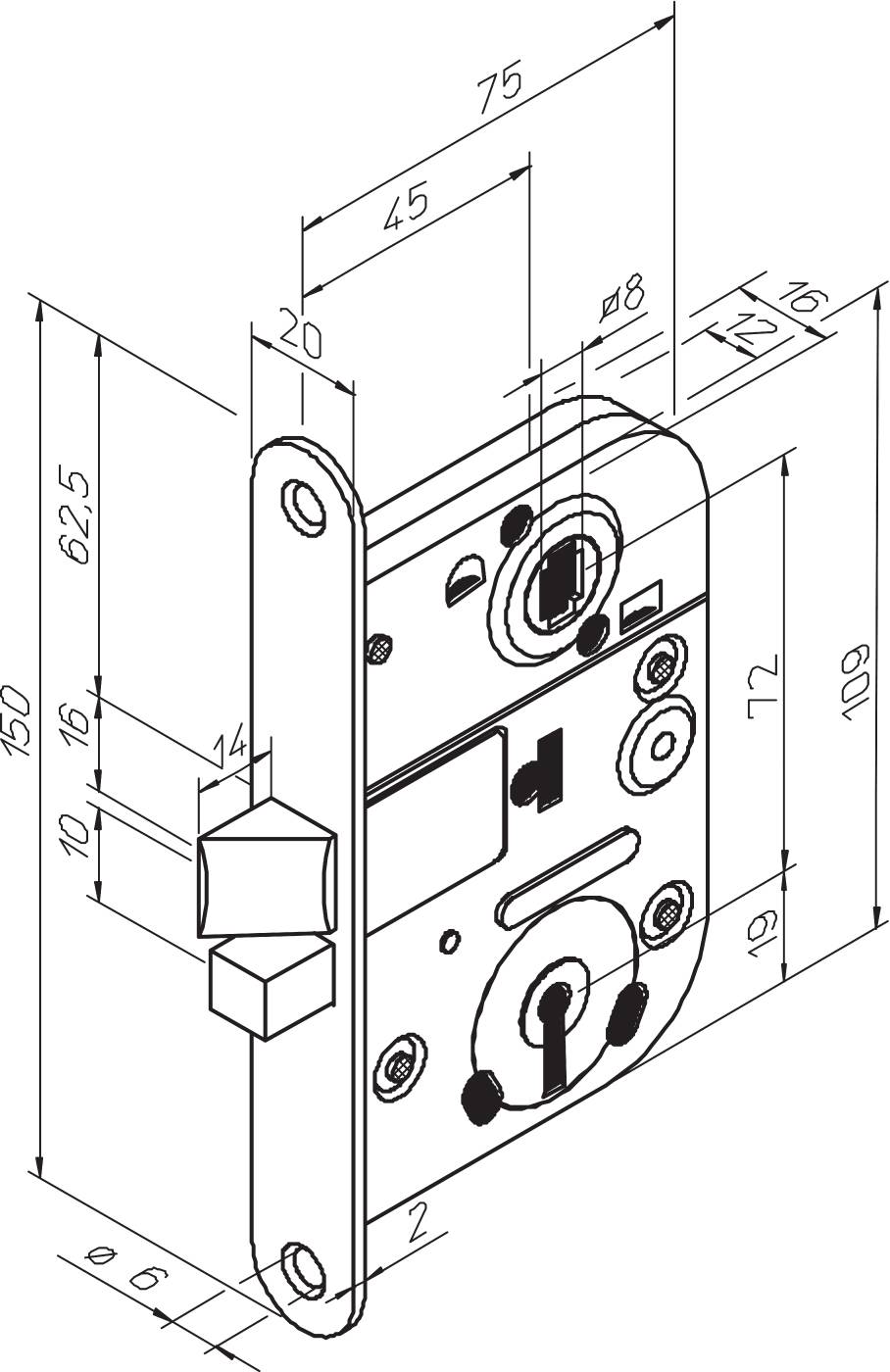 Innerdörrlås Abloy 2011 – bild 2