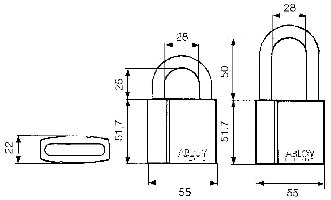 Hänglås Abloy PL 340, PL 340/50, klass 3 – bild 2