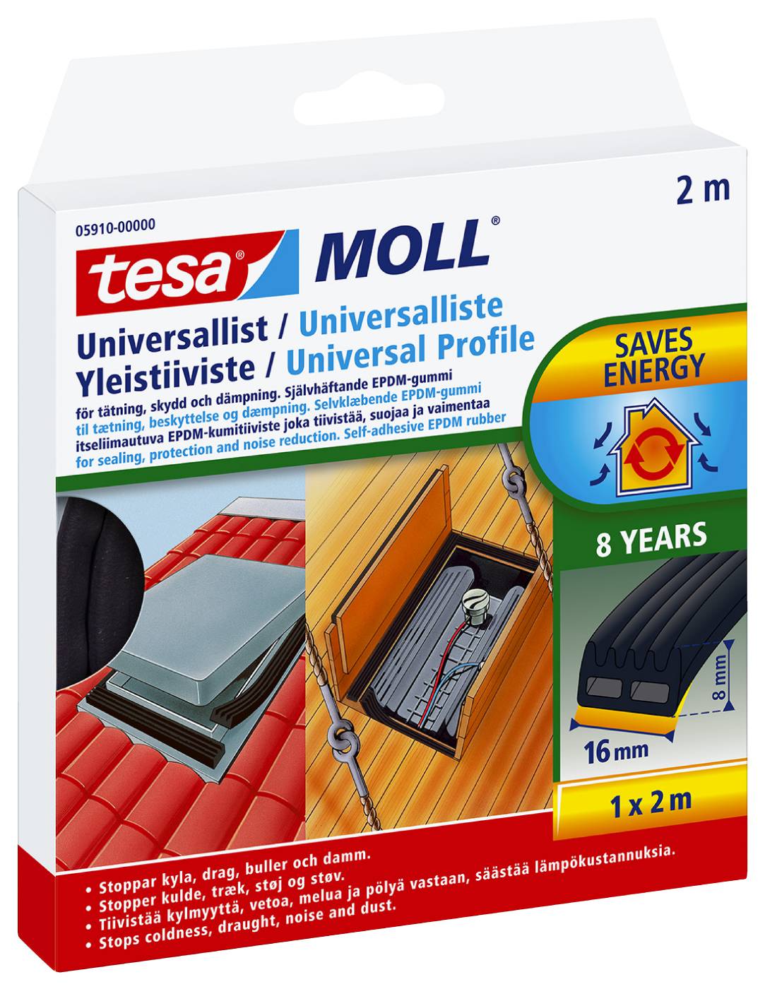 U-list självhäftande tesa 5910, 5962