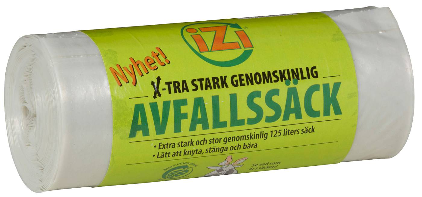 Sopsäck plast IZI med knythandtag 125 liter – bild 1