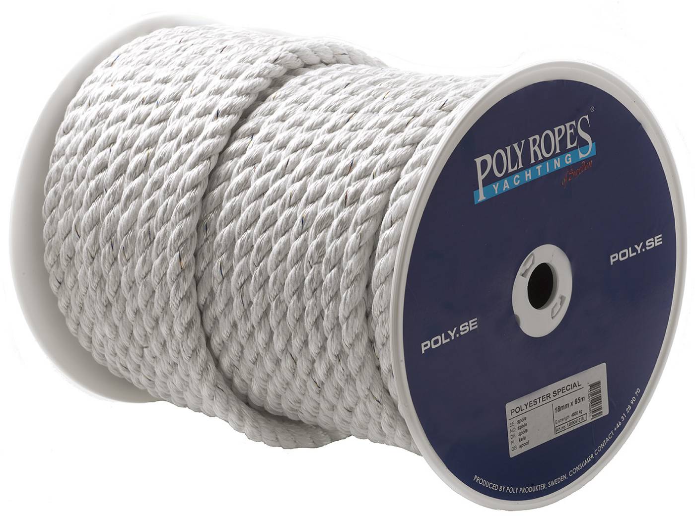 Polyesterulltågvirke Polyester Special 3-slaget vitt