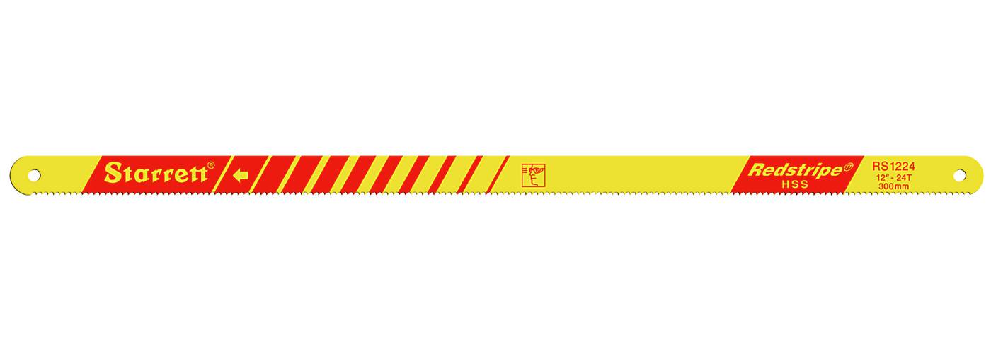 Bågfilsblad av molybdenlegerat snabbstål. Starrett Redstripe