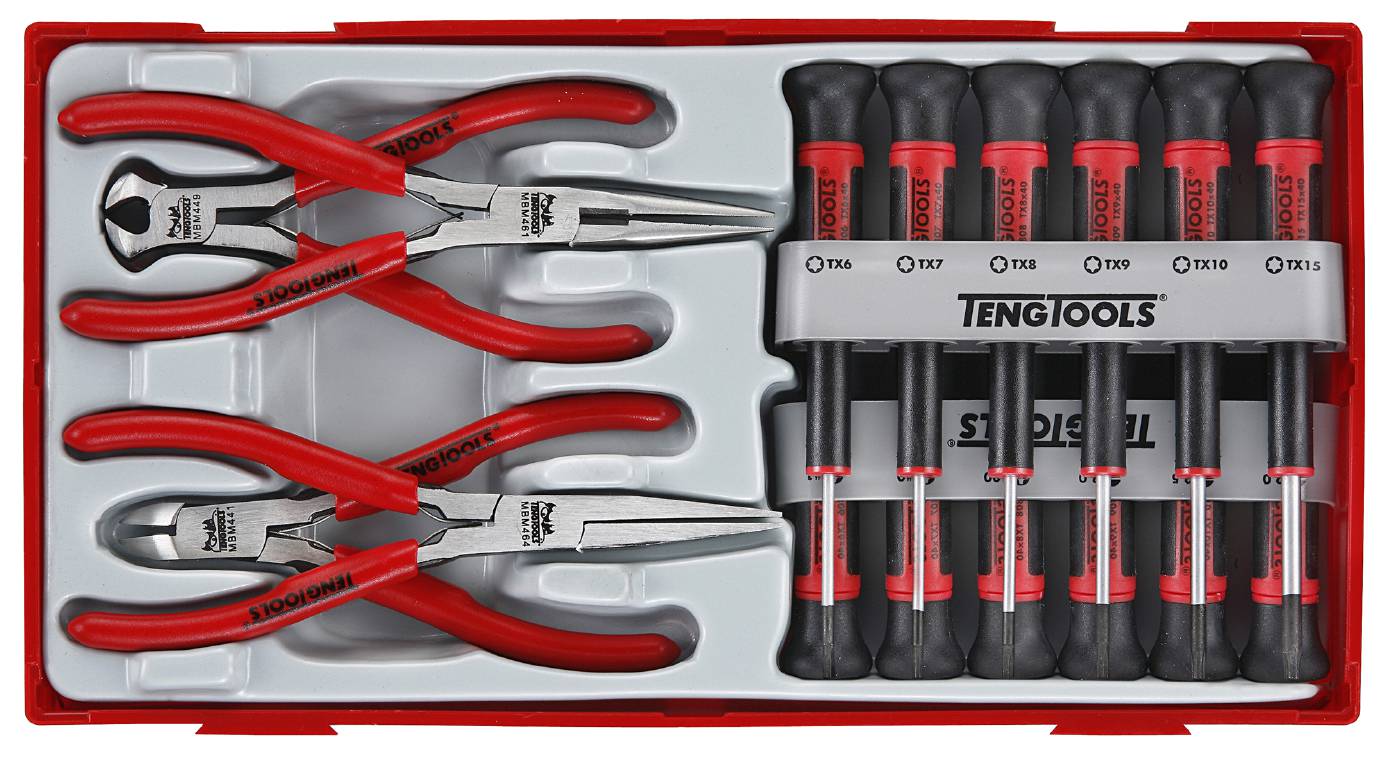 16 delars Finmekanikermejslar och tänger i sats Teng Tools TTMI16