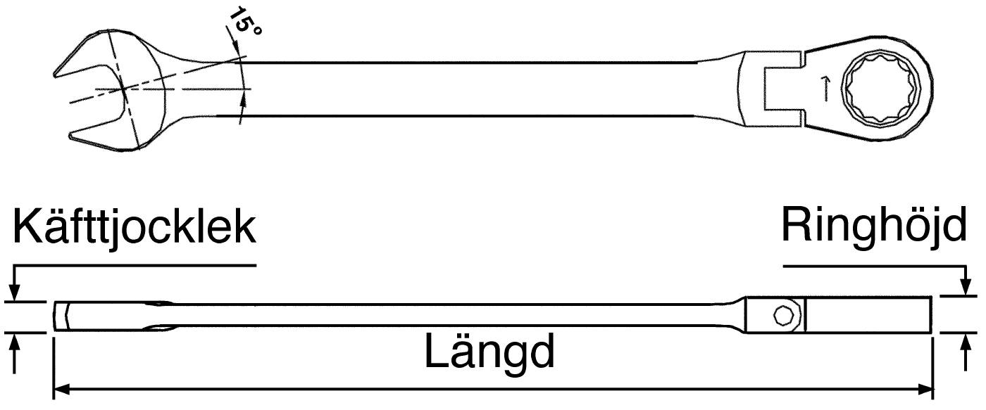Ledbar U-ringspärrnyckel Teng Tools 6005RF – bild 2