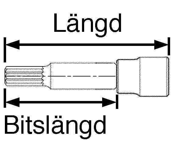 Lång tolvtands bitshylsa med 1/2" fyrkantsfäste. Teng Tools M122805-C / M122816-C – bild 2