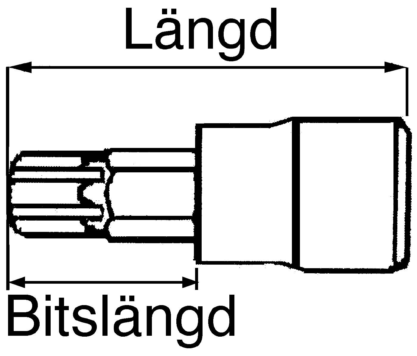 TX-hylsa. Med 1/2" fyrkantsfäste. Teng Tools M1212-C / M121260-C – bild 2