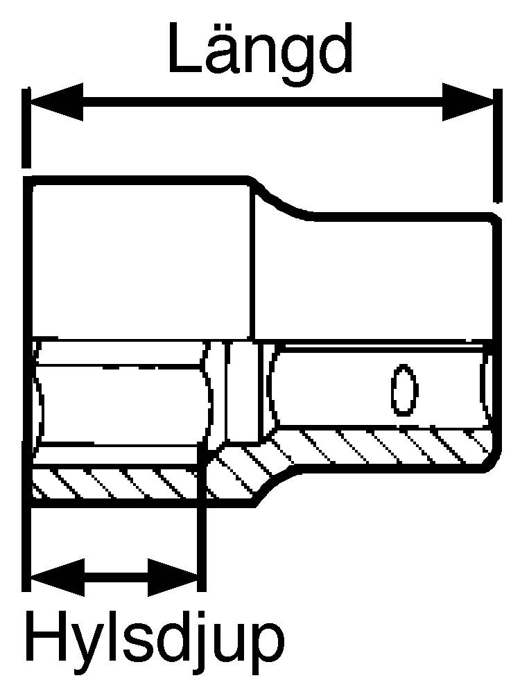 Hylsa. Med 1/2" fyrkantsfäste. Teng Tools M1205106-C / M1205346-C – bild 2