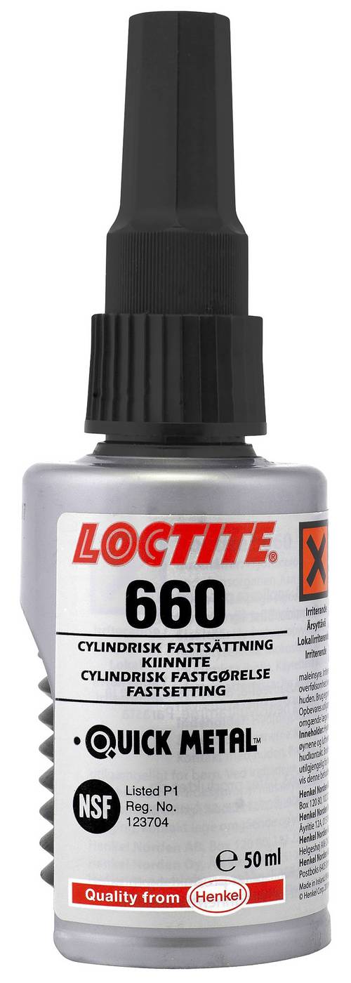 Cylindrisk fastsättning Loctite 660 Quick Metal