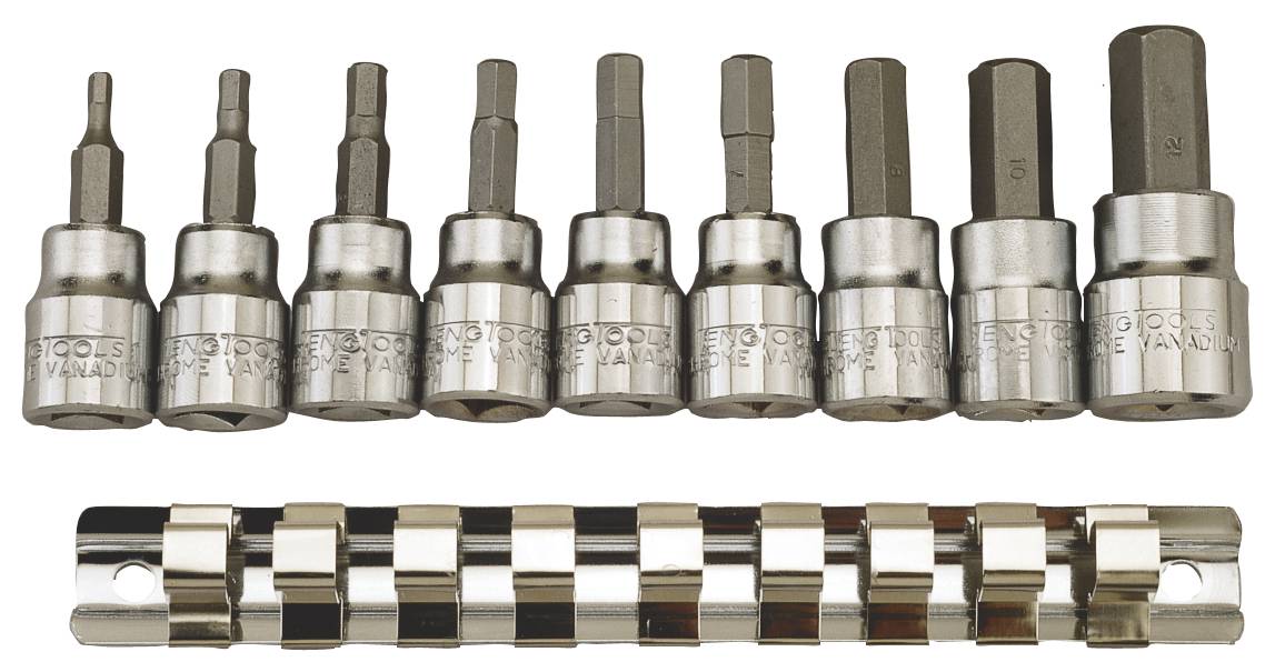 Insexhylssats. Med 3/8" fyrkantsfäste. Teng Tools M3812 / M3811