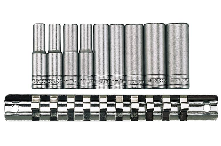 Hylssats. Med 1/4" fyrkantsfäste. Teng Tools M1407