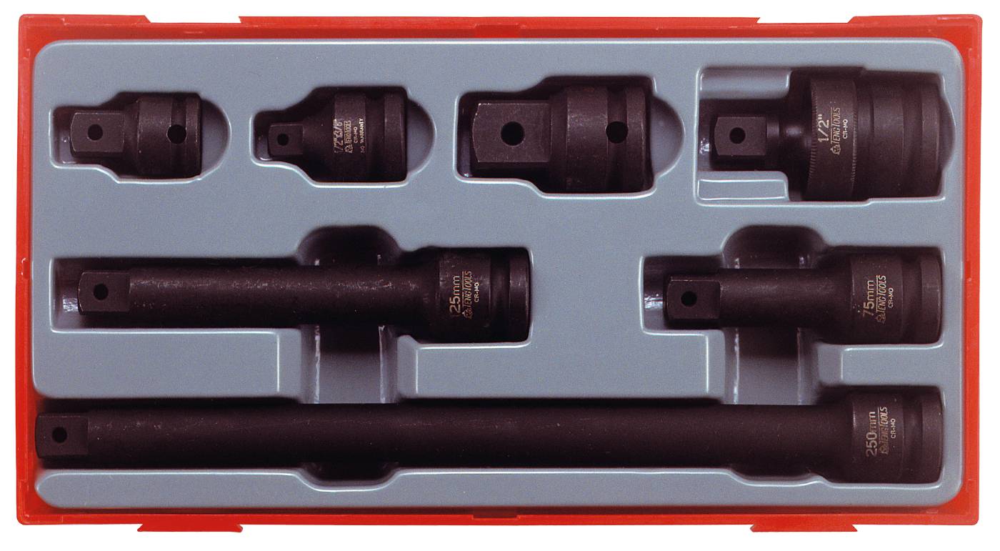 7 delars Krafthylsverktyssats med 1/2" fyrkantsfäste Teng Tools TT9207