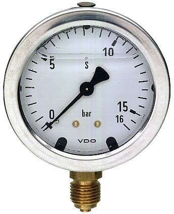 Manometer industri Hölje av rostfritt stål. Vätskefyllda OEM