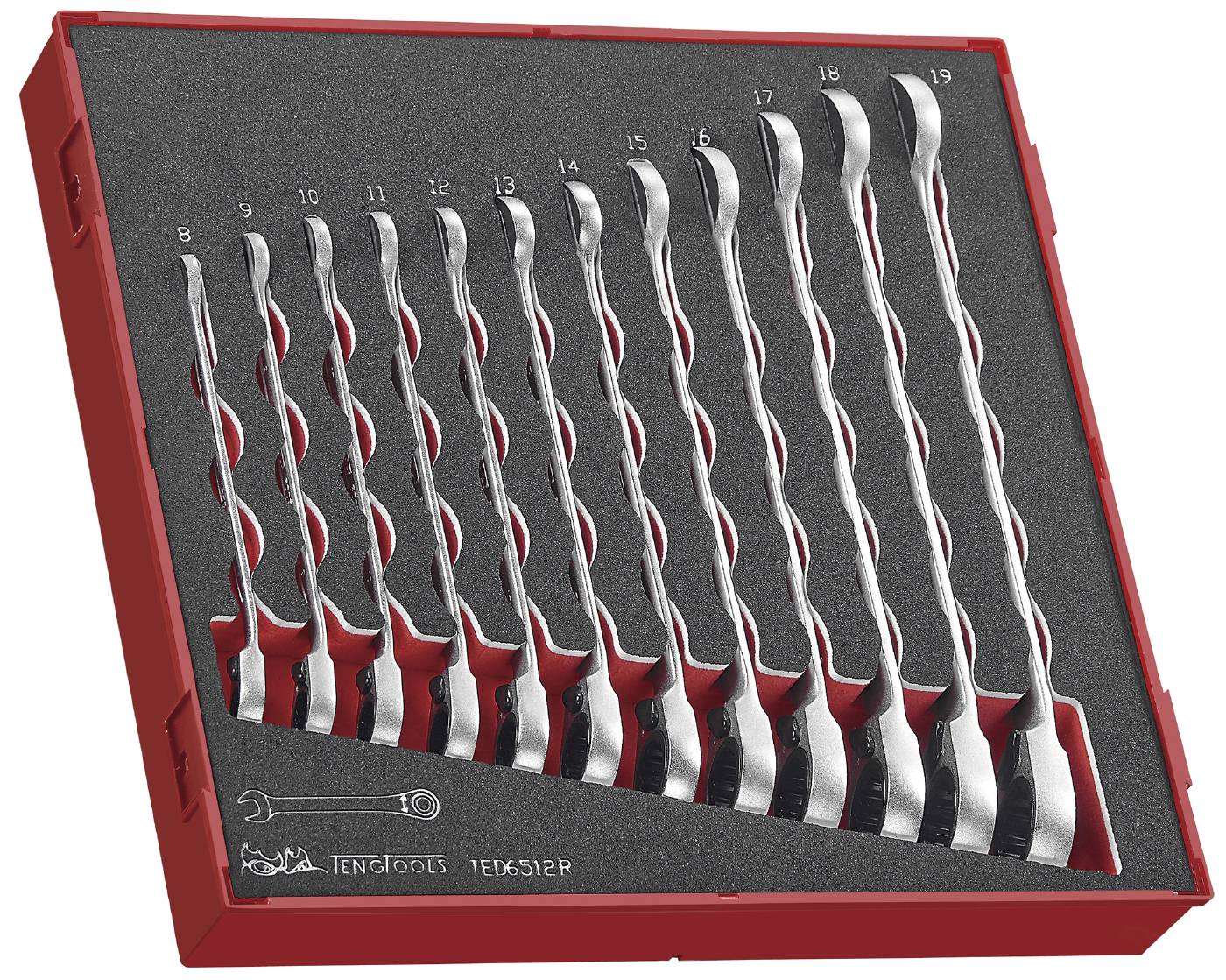 12 delars U-ringspärrnyckelsats. Teng Tools TED6512R