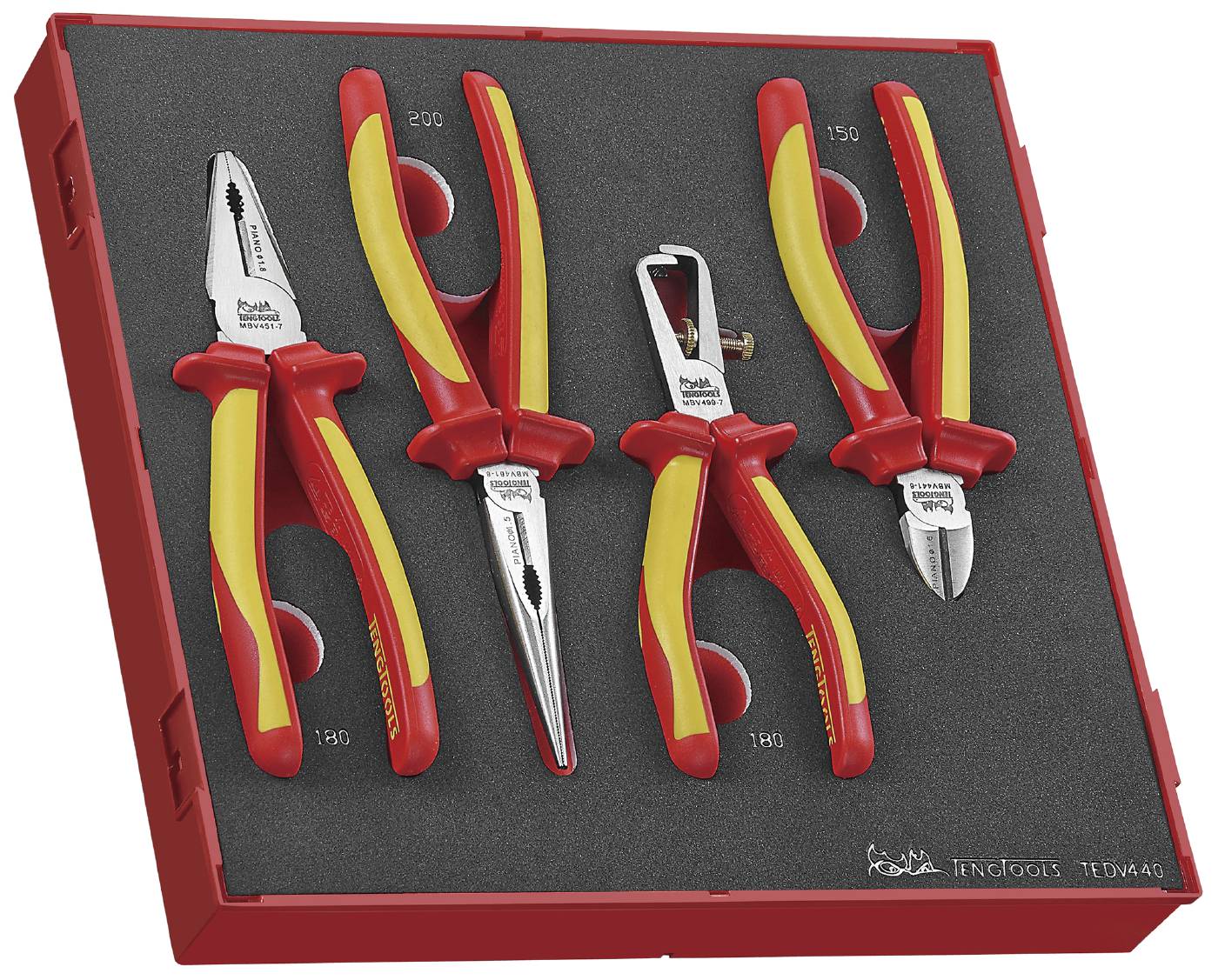 4 delars Tångsats för 1000 V. Teng Tools TEDV440