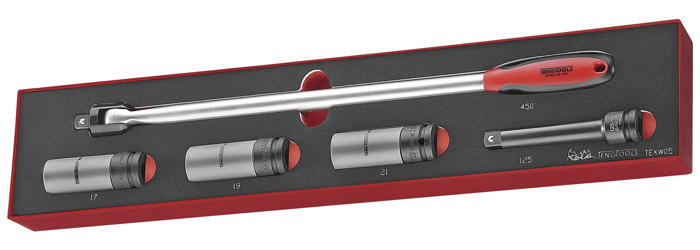 5 delars Hjulmutterhylssats. Teng Tools TEXW05 – bild 1