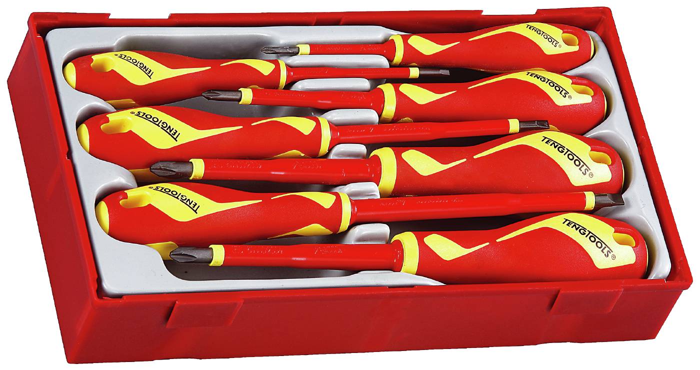 7 delars Skruvmejselsats för 1000 V Teng Tools TTV907N