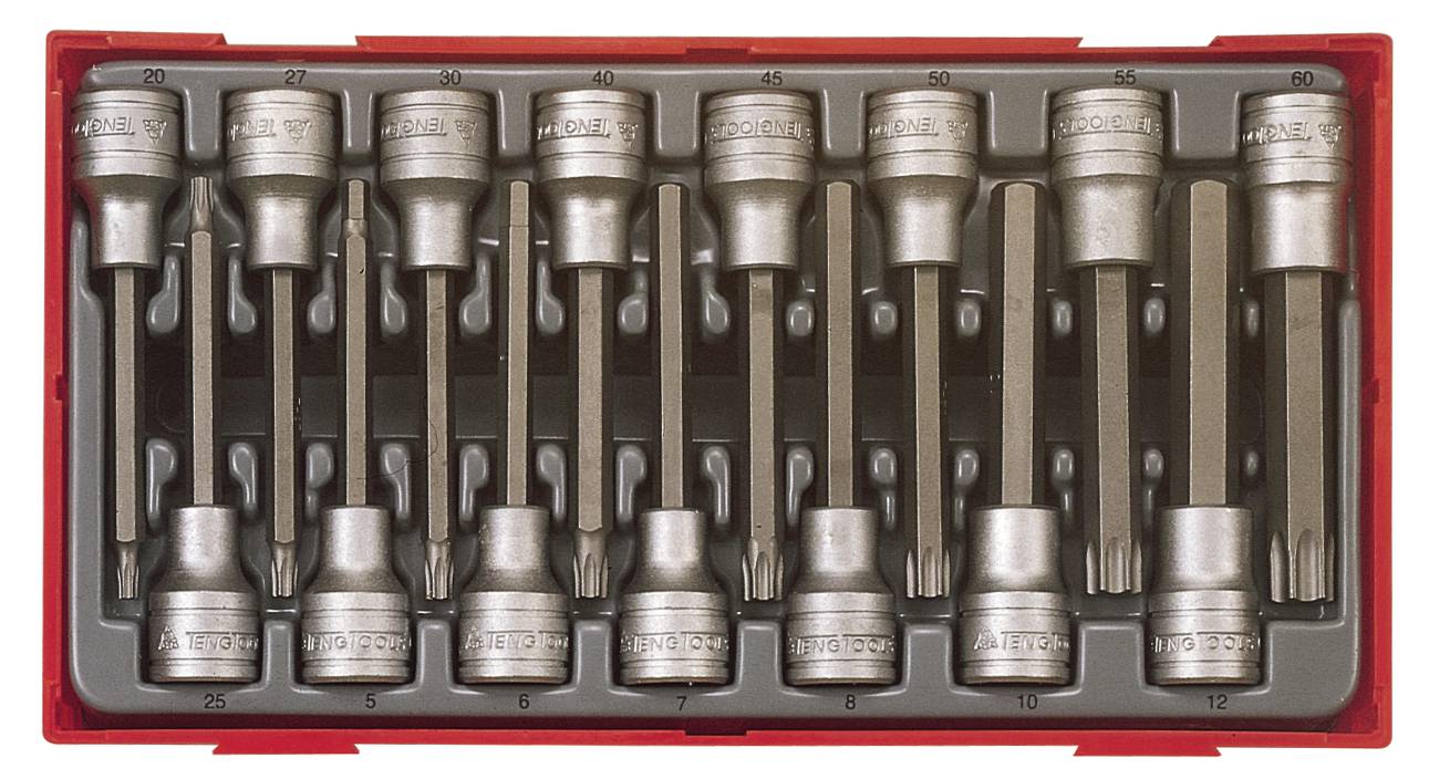 15 delars TX-insexhyls-sats. Med 1/2'' fyrkantsfäste Teng Tools TTTXH15