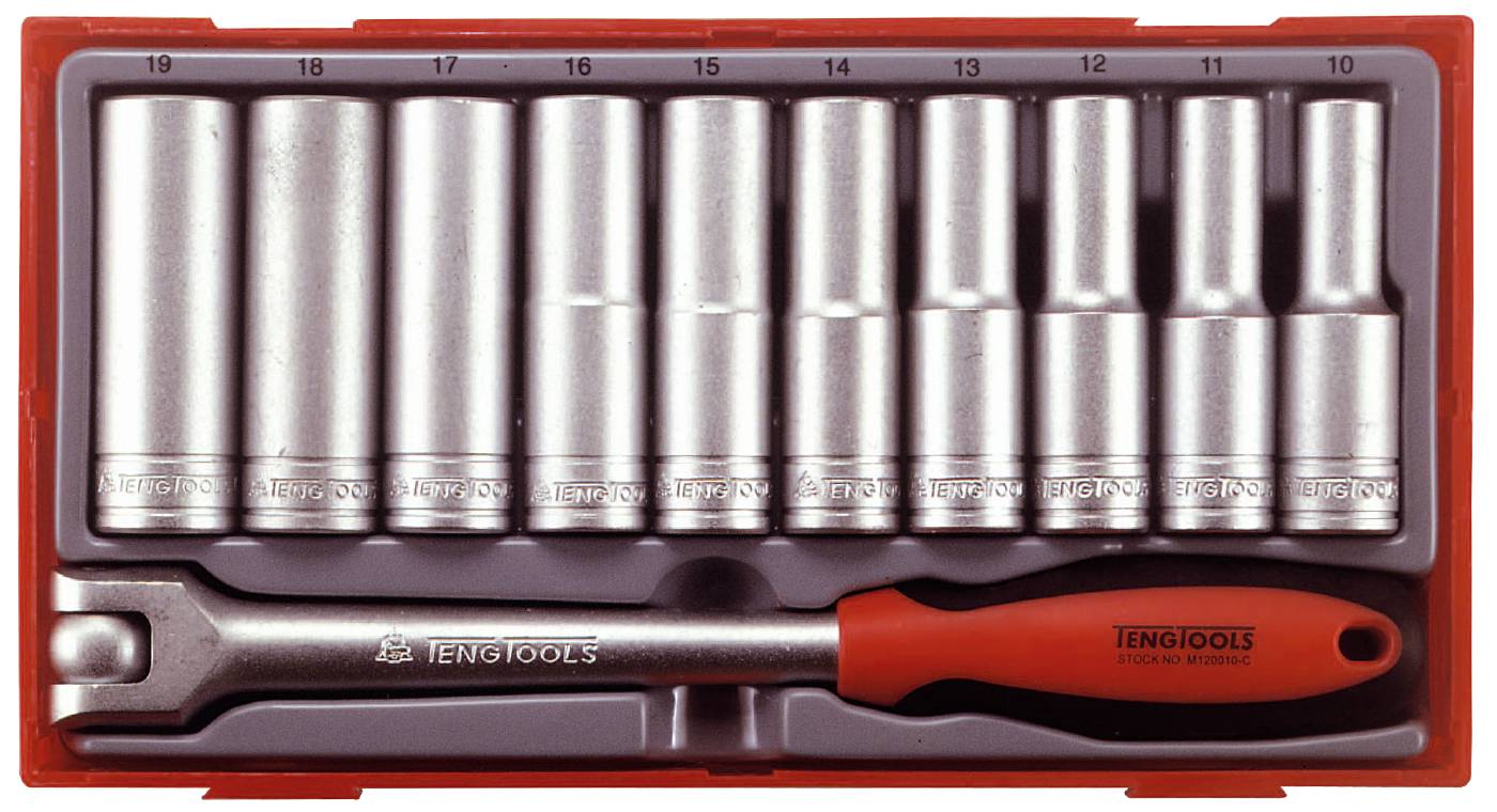 11 delars Hylssats med 1/2''-fyrkantsfäste Teng Tools TT1211 – bild 1