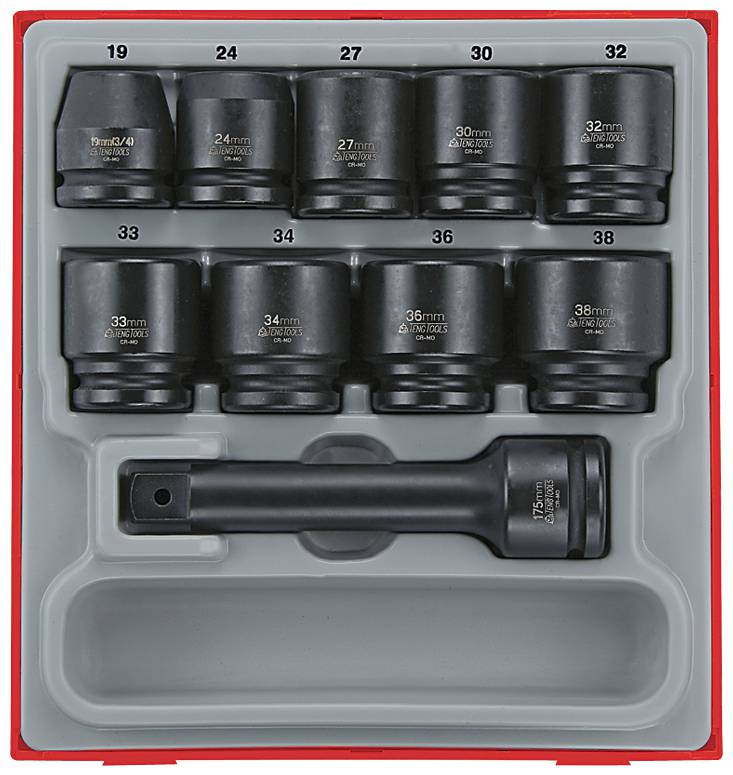 16 delars Krafthylssats med 3/4''-fyrkantsfäste Teng Tools TTD9416