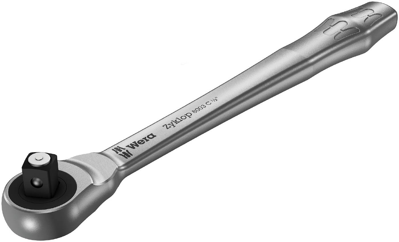 Spärrhandtag med 1/2" fyrkantsfäste. Wera 8003 C