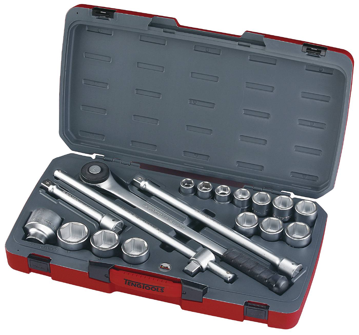 Hylsnyckelsats. Med 3/4" fyrkantsfäste. Teng Tools T3418-6