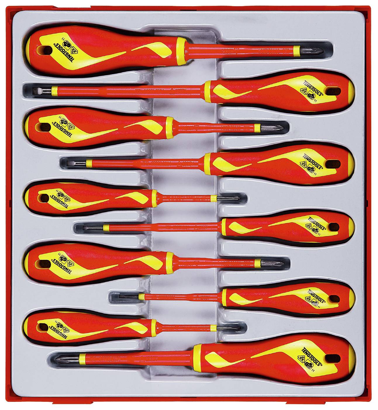 10 delars Skruvmejselsats för 1000 V Teng Tools TTDV910N