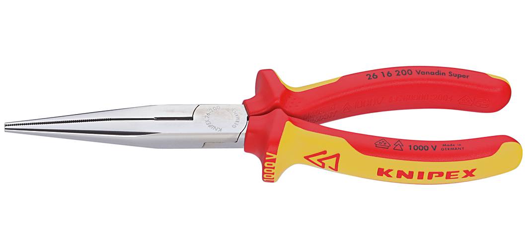 Flacktång med sidavbitare 1000-volt. Knipex 2616 200IEC