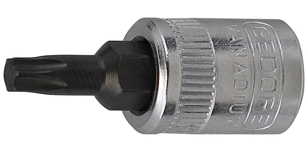 Torx-hylsa. Med 1/4" fyrkantsfäste. Gedore ITX T 20