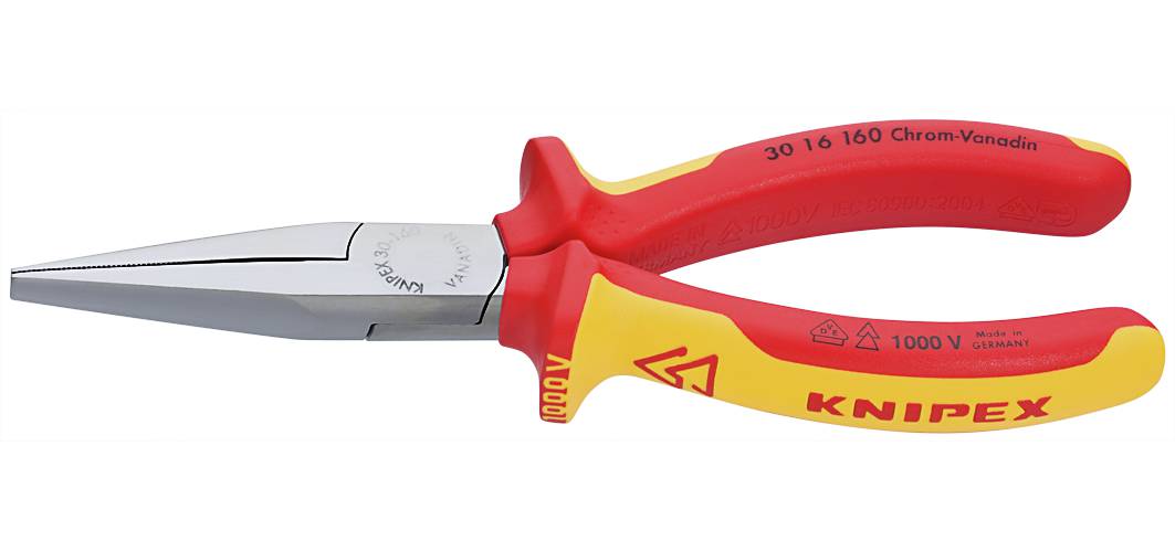 Griptänger med långa, smala käftar (1000 V), Knipex 30 16/30 36 160