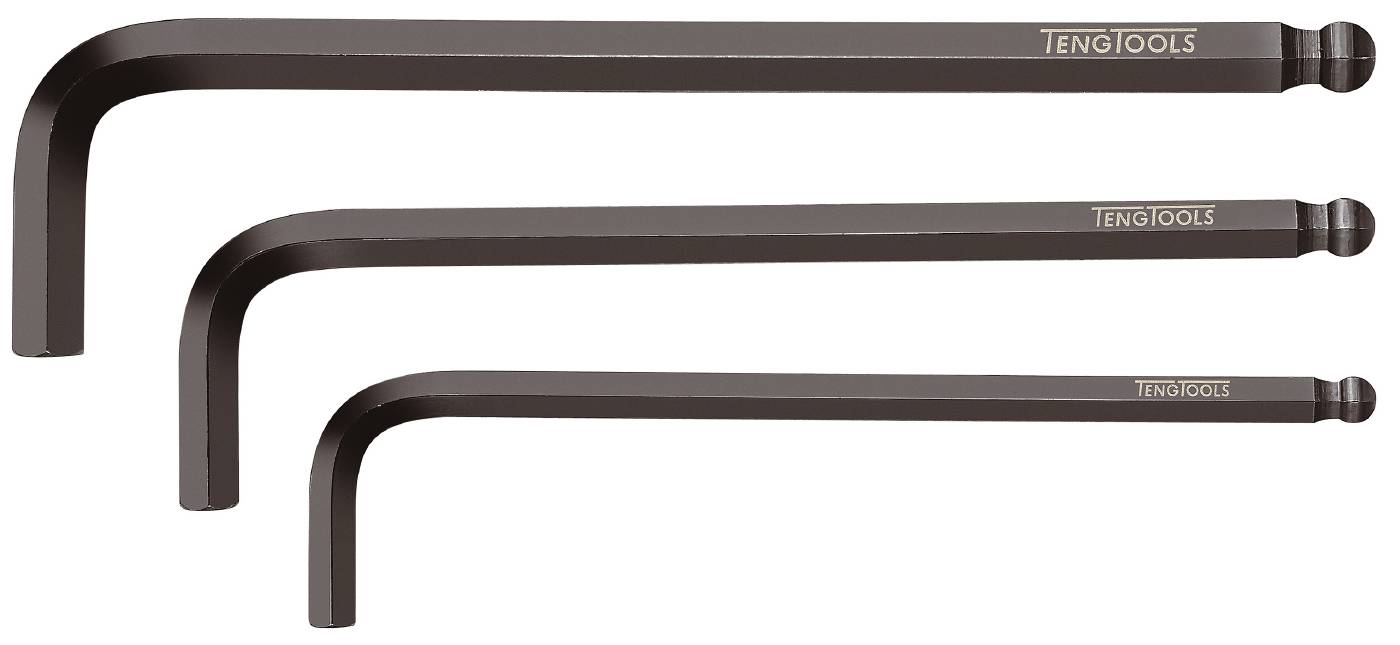 Sexkantnyckel med klotformat huvud. Tumstorlekar. Teng Tools 3901025BL-390112BL