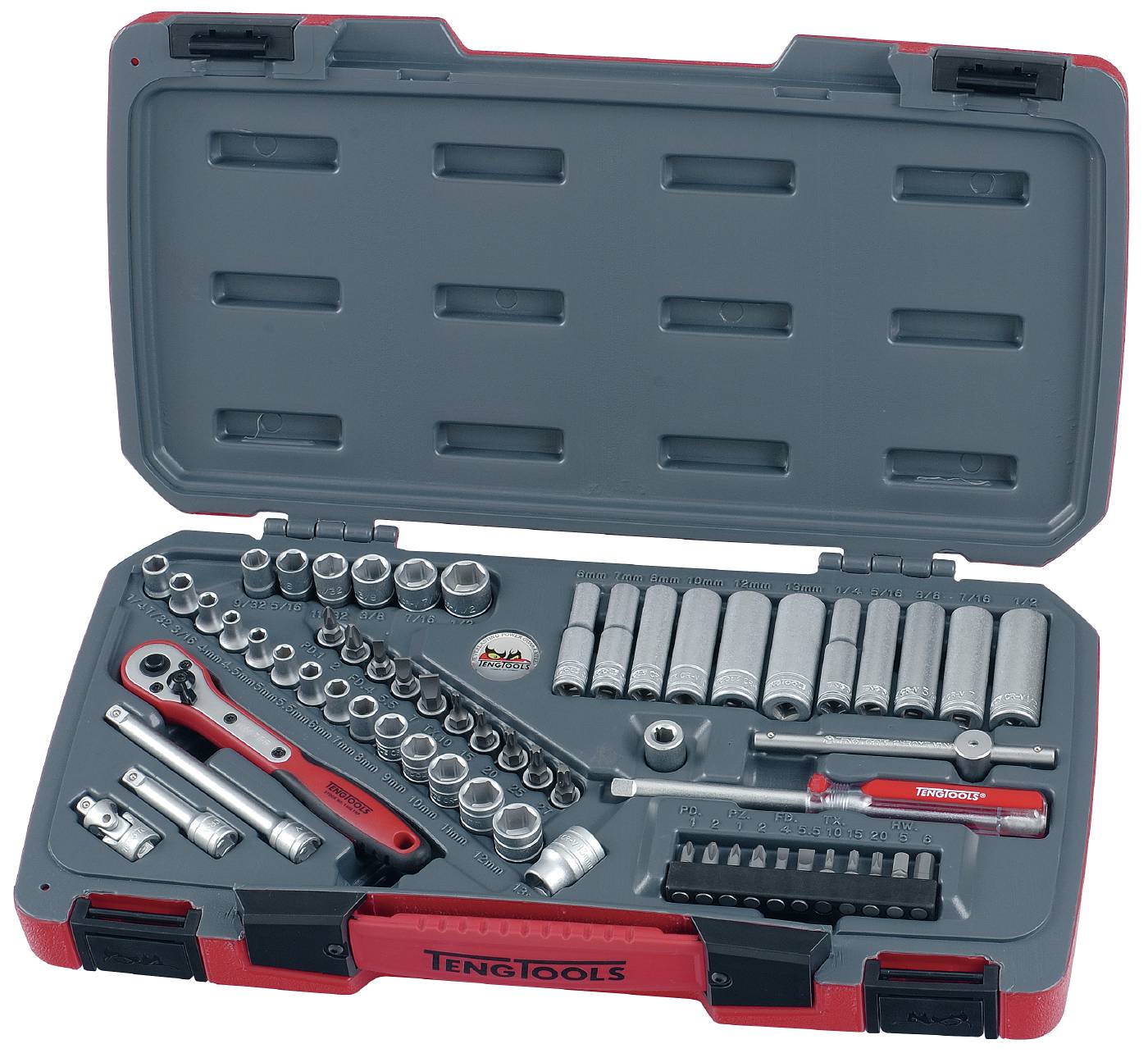 Hylsnyckelsats med 1/4'' fyrkantsfäste Teng Tools T1460