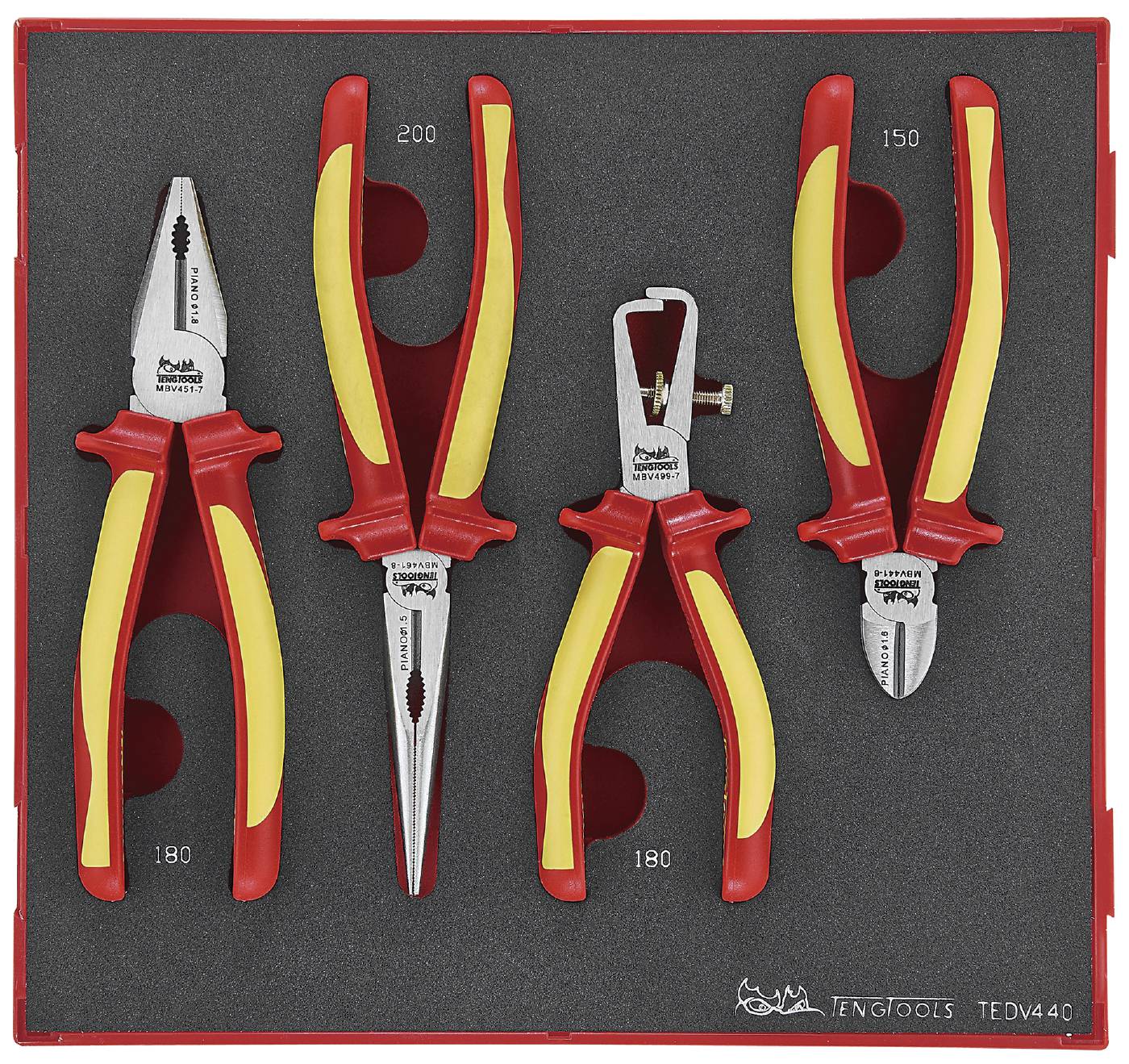 4 delars Tångsats för 1000 V. Teng Tools TEDV440 – bild 2