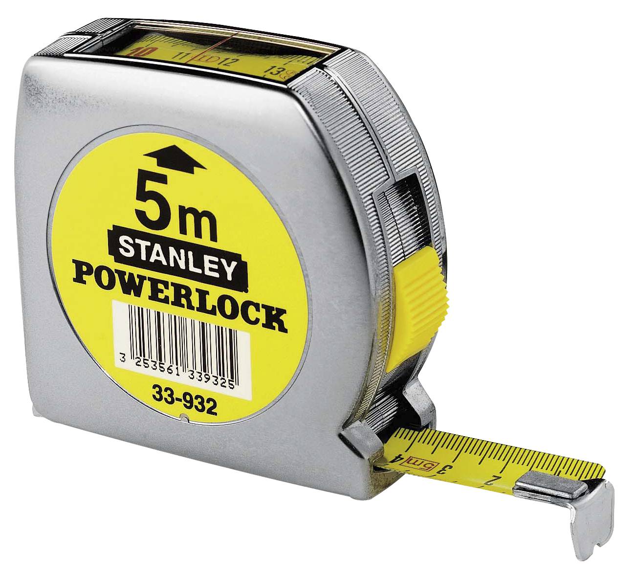 Kort måttband av stål med toppavläsning Stanley Powerlock