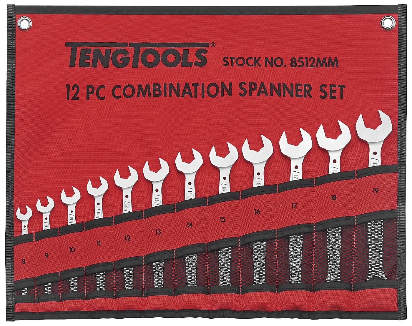 U-ringnycklar i sats Teng Tools 8512MM
