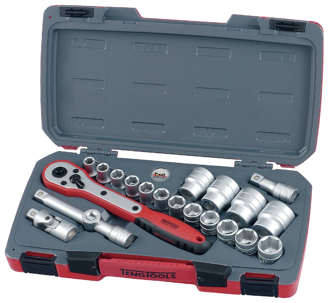 Hylsnyckelsats. Med 1/2'' fyrkantsfäste. Teng Tools T1221 / T1221-6 – bild 2
