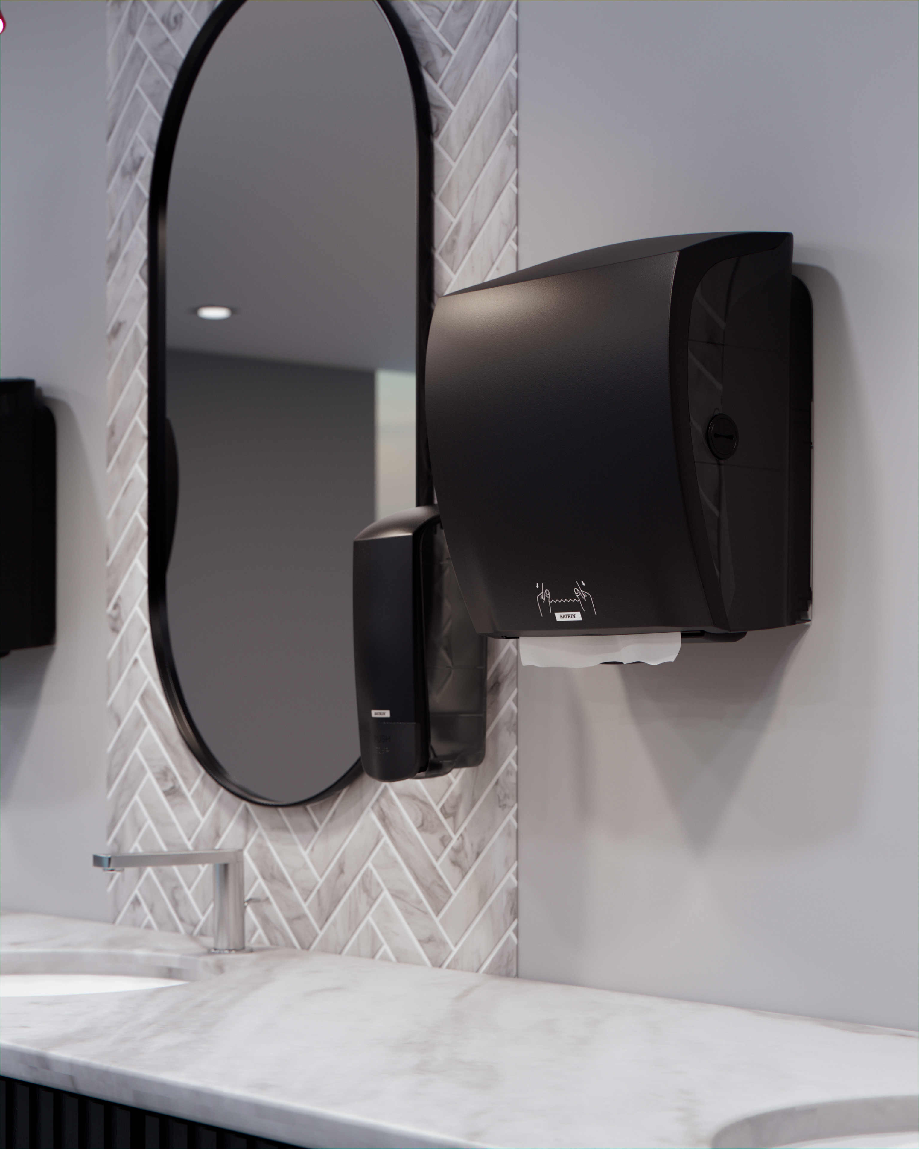 Dispenser Handduksrulle Katrin Plast – bild 5