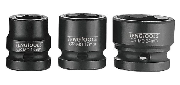 Krafthylsa. Med 1/2" fyrkantsfäste. Teng Tools 920710-C / 920724-C