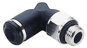 Svivlande instickskopplingar i 90° vinkelutförande med utv. ansl.gänga