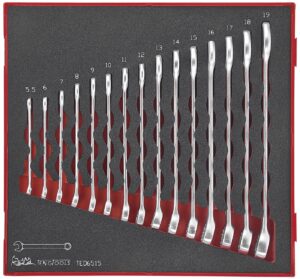 15 delars U-ringnyckelsats. Teng Tools TED6515