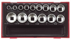 15 delars Hylssats. Med 1/2'' fyrkantsfäste. Teng Tools TT1215AF