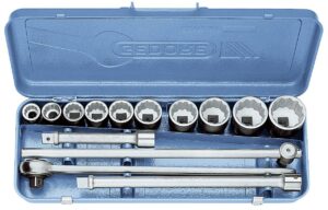 Hylsnyckelsats. Med 3/4" fyrkantsfäste. Gedore D 32 EMU-2